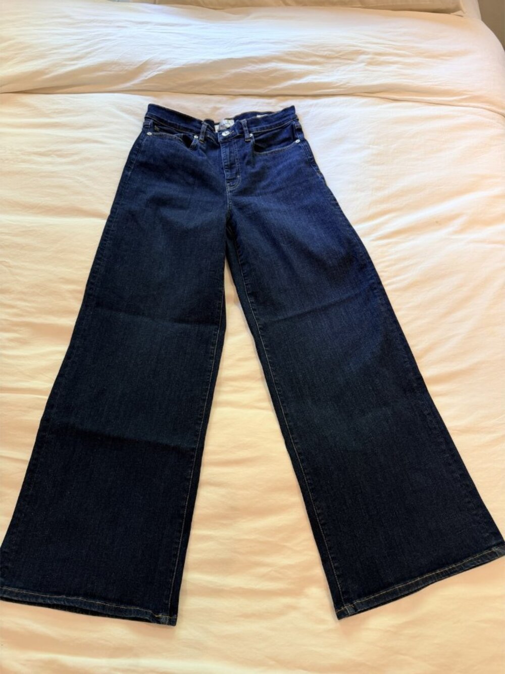 Frame Le Slim Palazzo High Rise Wide Leg Jeans Fife Dark Rinse Size 29